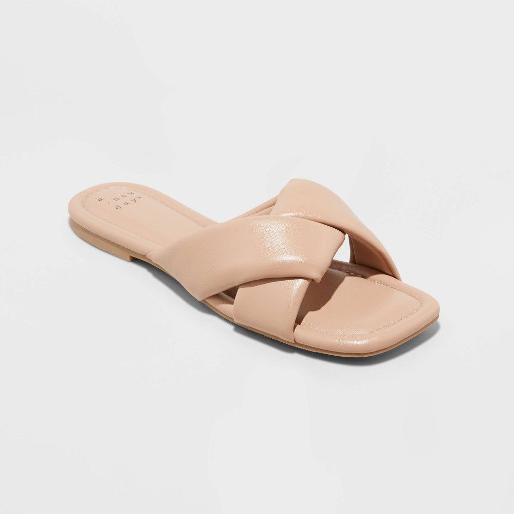 Women's Lisa Slide Sandals - A New Day Tan 7.5 | Target