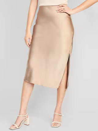 Satin Midi Slip Skirt for Women | Old Navy (US)