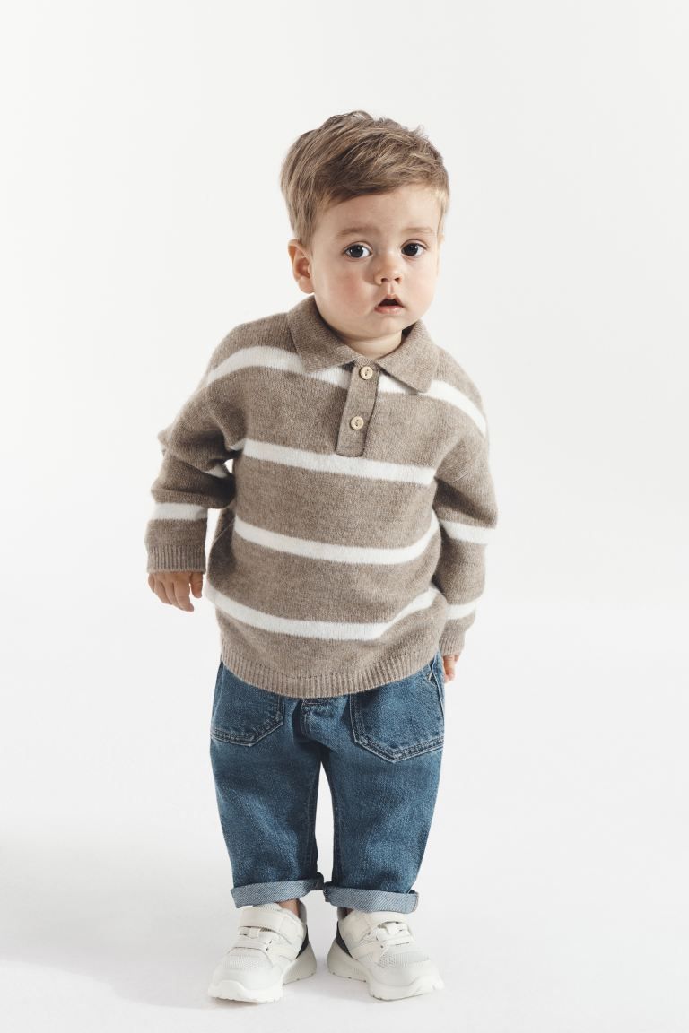 Polo Sweater - Brown/striped - Kids | H&M US | H&M (US + CA)