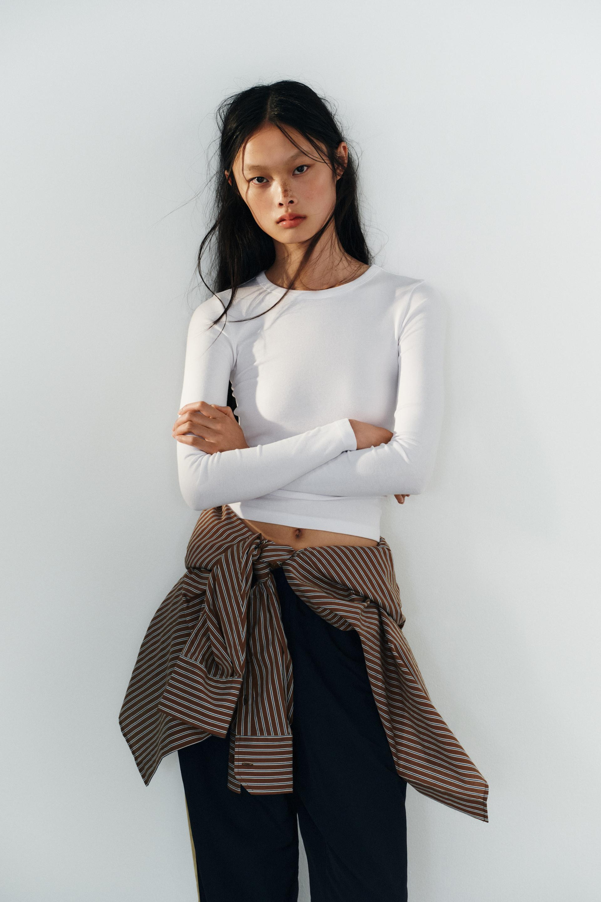COTTON LONG SLEEVE T-SHIRT | Zara US