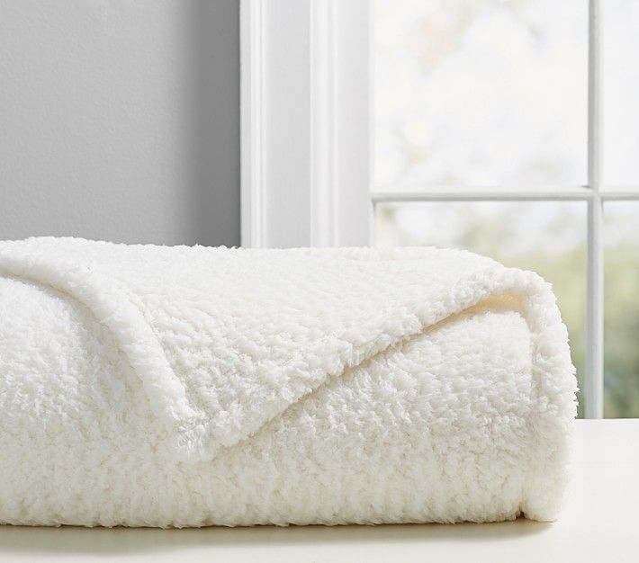 Cozy Recycled Sherpa Bed Blanket | Pottery Barn Kids