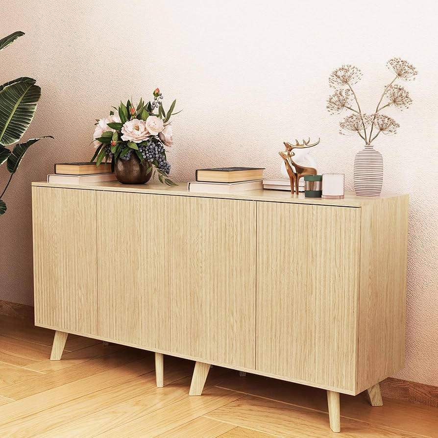 Modern Sideboard Buffet Cabinet Console Table, Accent Storage Cabinet Credenza Buffer Cabinet wit... | Amazon (US)