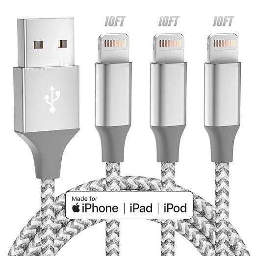 Amazon.com: iPhone Charger [Apple MFi Certified] 3pack 10FT Long Lightning Cable Fast Charging Hi... | Amazon (US)