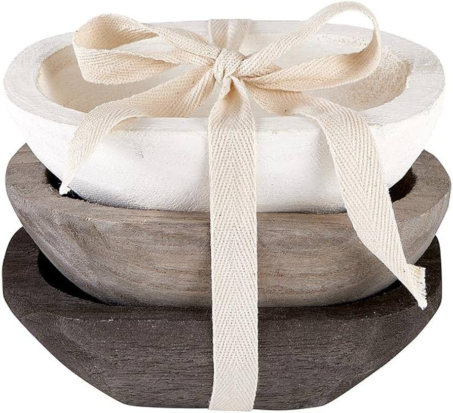 Santa Barbara Design Studio Snack Bowls Table Sugar Collection Paulownia Wood Serveware, Set of 3... | Amazon (US)
