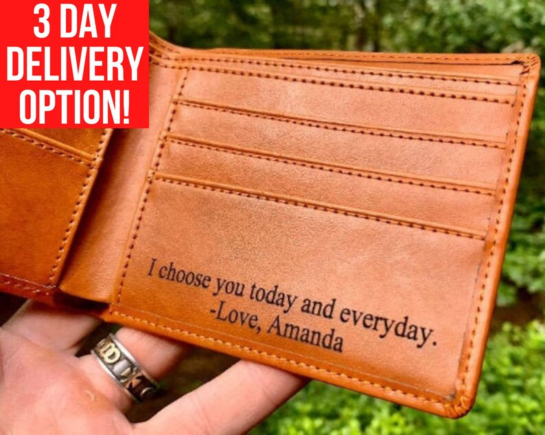 Enter the exact text you want on your wallet here and the location that the text goes.Example:Fro... | Etsy (US)