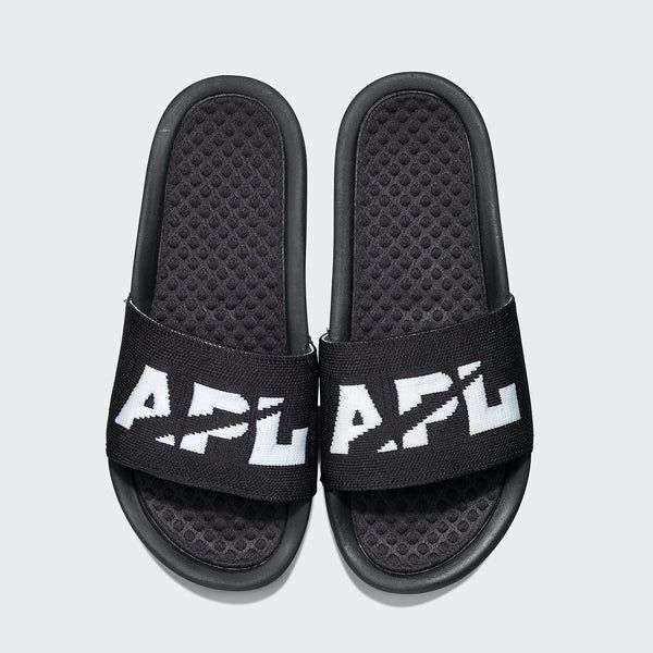 Men's Big Logo TechLoom Slide Black / Black / White | APL - Athletic Propulsion Labs