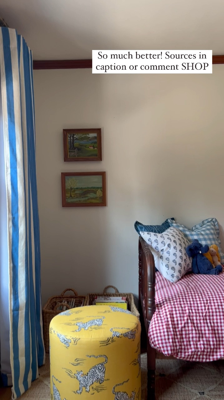 I had sad, floppy, standard width curtains on Otto's window for years, and the rod installed juuuust wide enough. Nope!! Not a good look. I got two panels for each side of this window and installed the curtain rod hardware wide enough so that they can be fully open without blocking the window trim. Makes such a difference!! 

Curtains and ottoman: custom from @theinside 
Get $50 off a purchase of $199 or more with code SS50 !
#partner #theinside

#LTKFamily #LTKKids #LTKHome