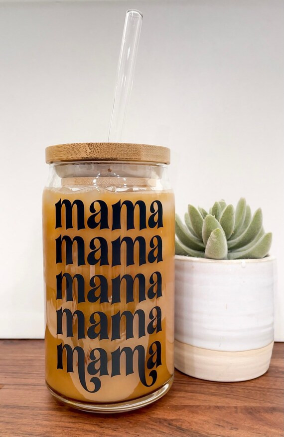 Mama Beer Can glass, Mama Iced Coffee glass, Can glass cup | Etsy (US)