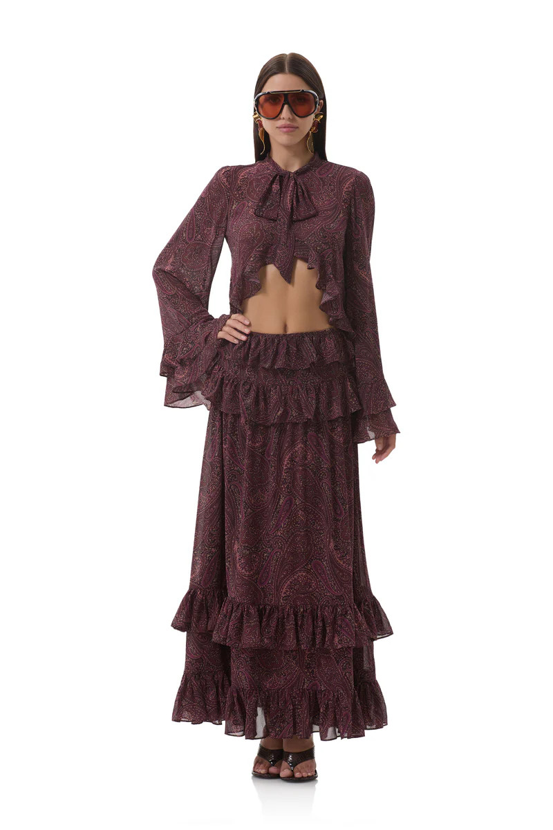 Aldora Top - Chocolate Paisley | ShopAFRM