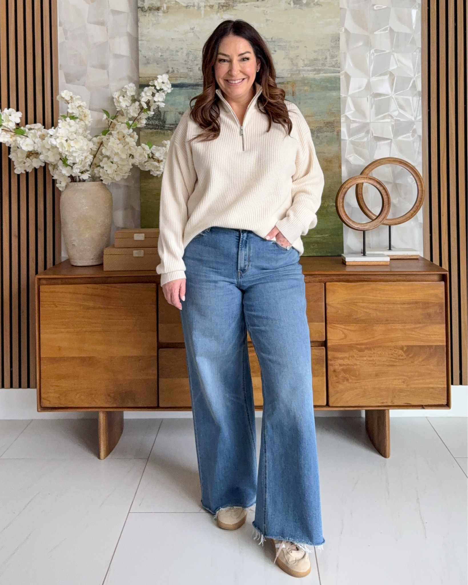 Spring Sweater Outfit This quarter zip sweater is the perfect transitional piece wearing large, jeans tts, 31  

 

#LTKSeasonal #LTKOver40 #LTKMidsize