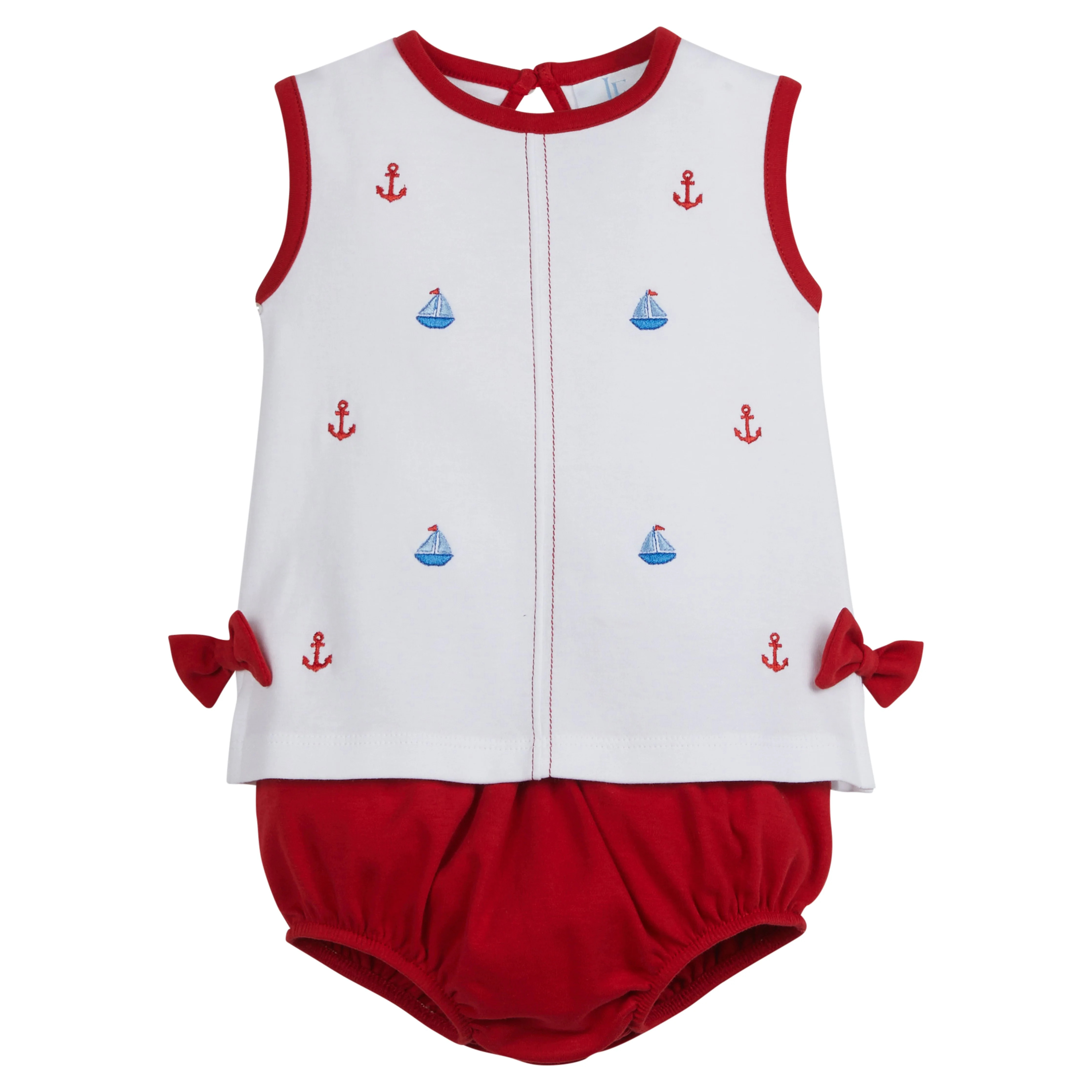 Little English Suzy Bow Diaper Set- Nautical | JoJo Mommy