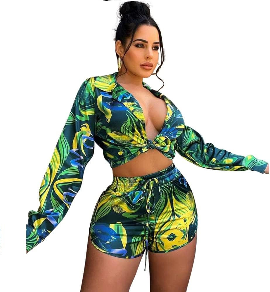 Fastkoala Women's Two Piece Outfits Casual Long Sleeve Shorts Pants Set Sweatsuits Jogging Tracks... | Amazon (US)