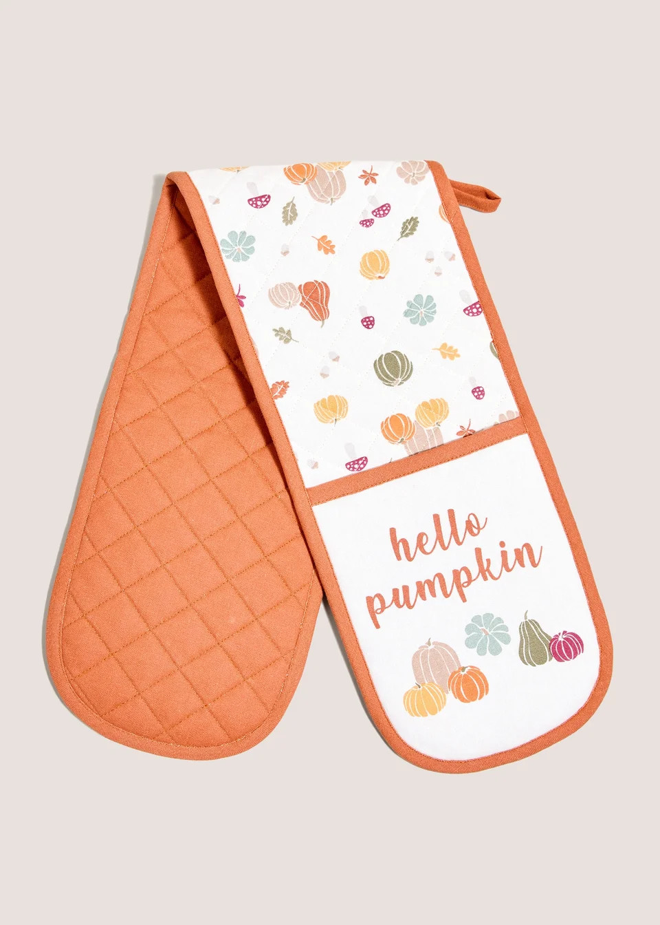 Orange Hello Autumn Pumpkin Oven Glove (19cmx90cm) | Matalan (UK)