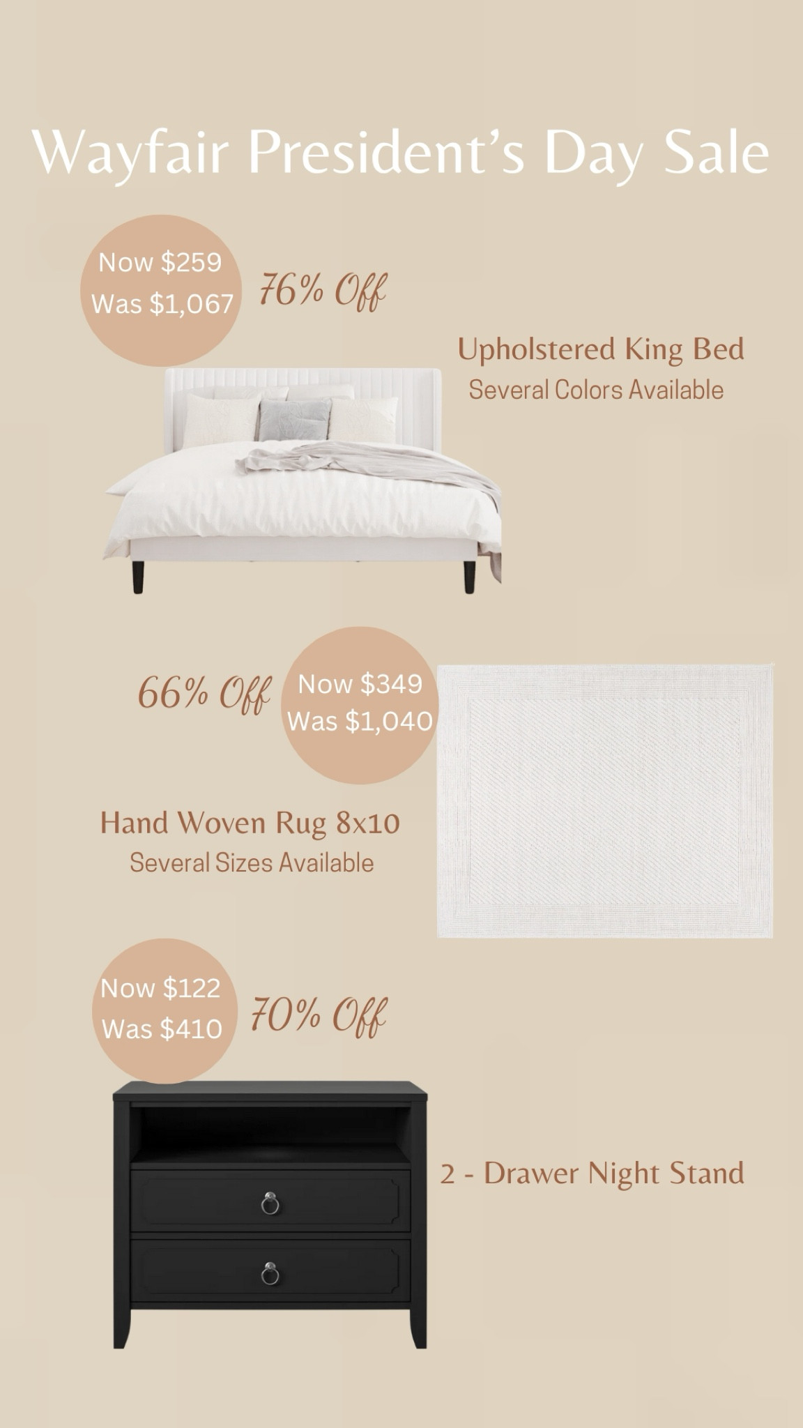 Wayfair president’s day sale! ✨

So many great home items on sale! It’s a perfect time to refresh and update a room in your home! 🤍

#LTKStyleTip #LTKSaleAlert #LTKHome