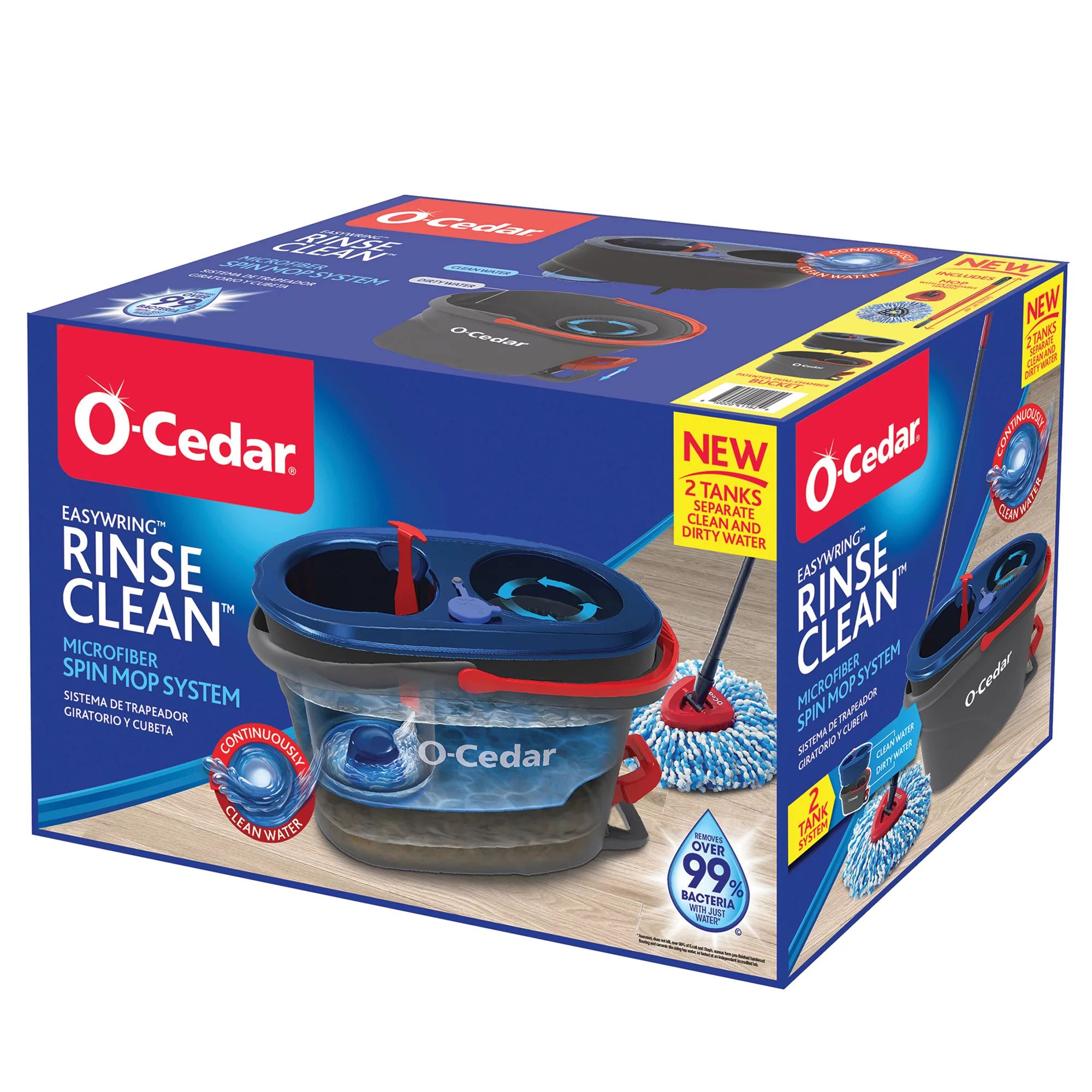 O-Cedar EasyWring RinseClean Spin Mop and Bucket System, Hands-Free System | Walmart (US)