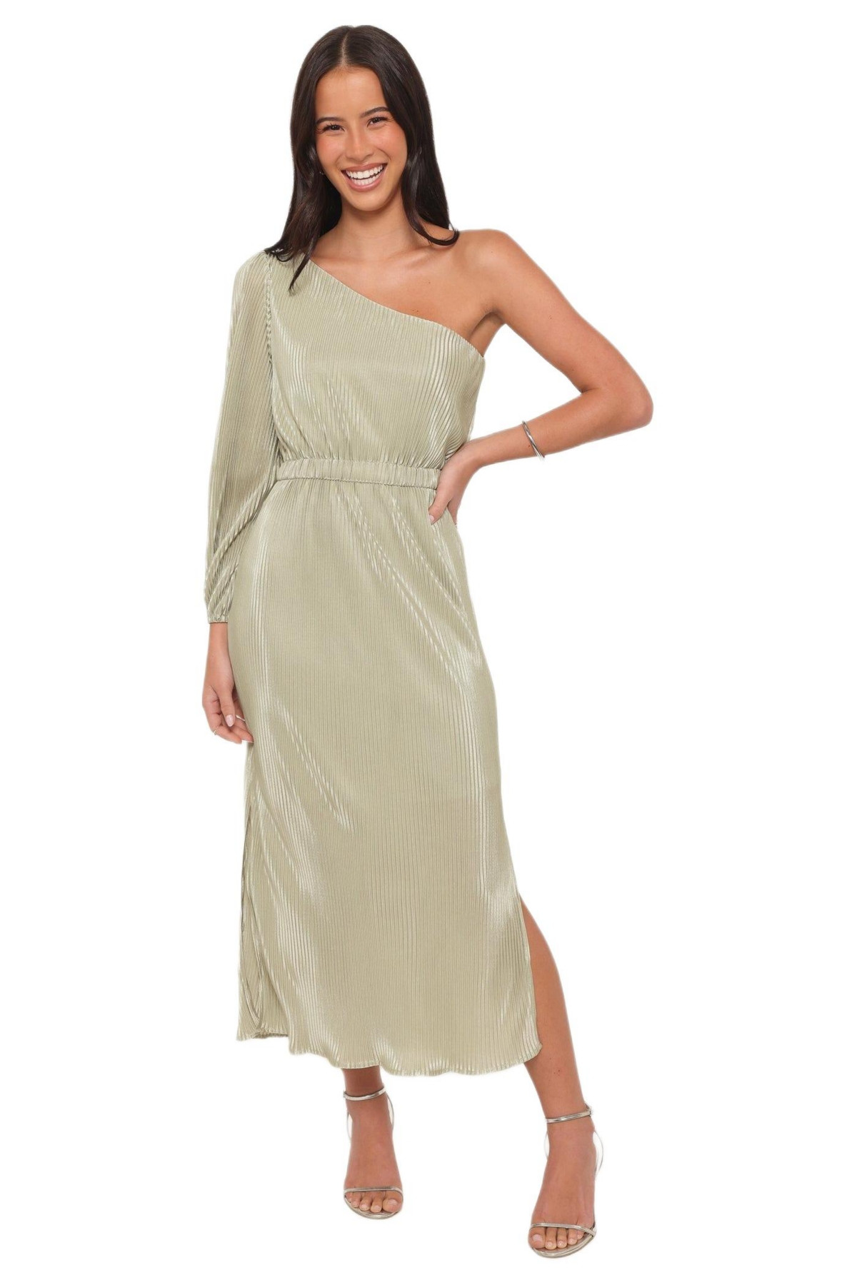 Petal and Pup Women's Pontee One Shoulder Pleated Midi Dress - Sage green | Macy's
