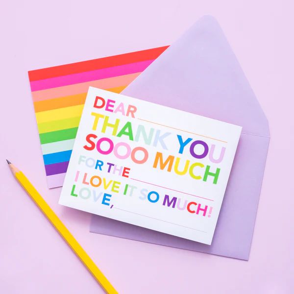 Kids Fill in Thank You Notes - Rainbow | Joy Creative Shop