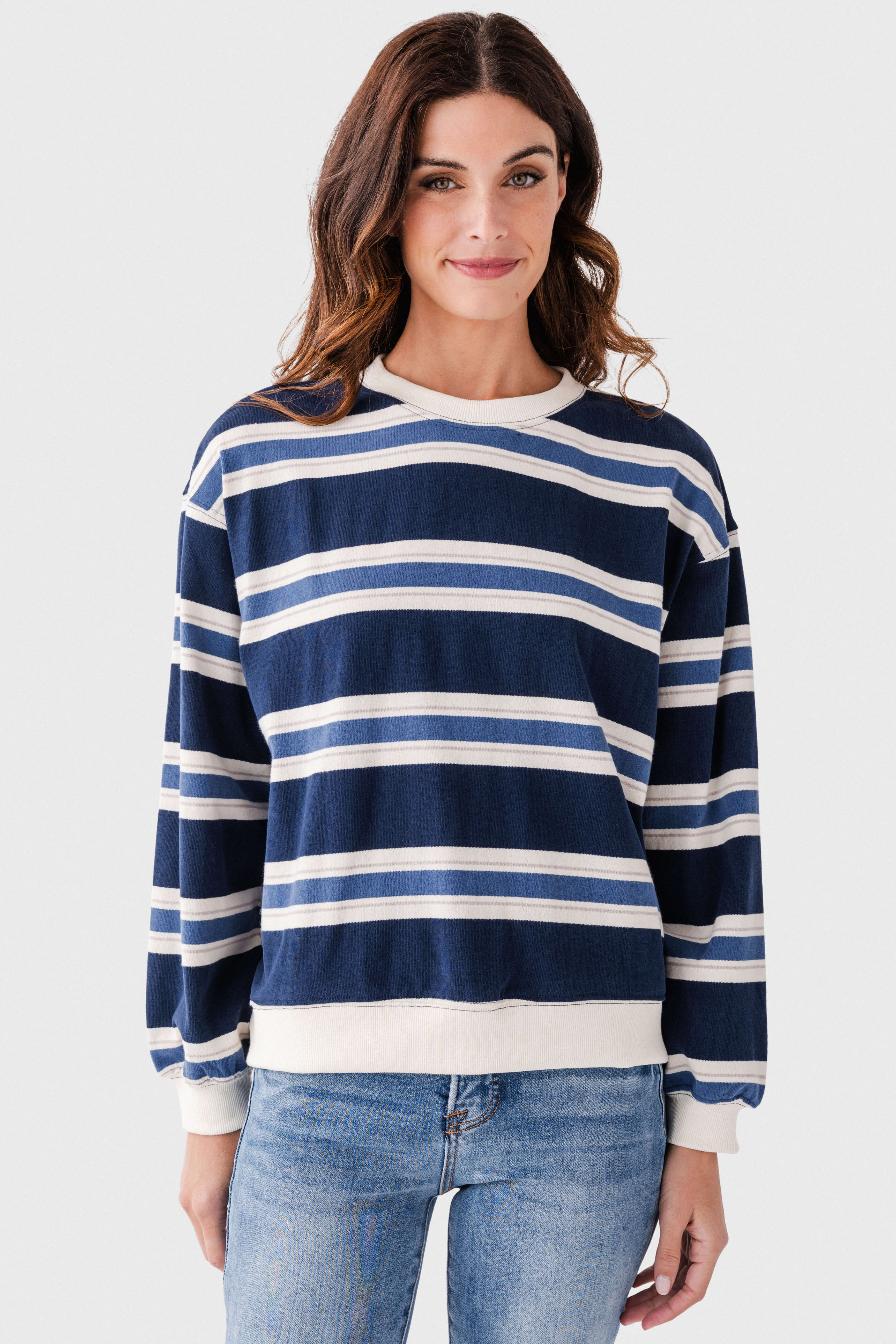 By Together Catch You Later Striped Sweatshirt | Social Threads