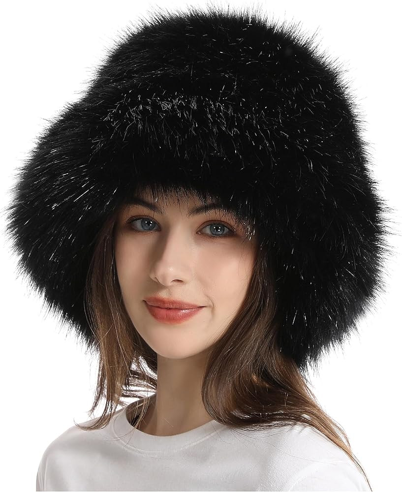 yamerbo Women Fuzzy Bucket Hat Winter Fluffy Furry Plush Faux Fur Hats Warm Plush Multicolored Bu... | Amazon (US)