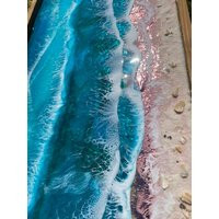 Caribbean Beach Art - Coastal Decor Holographic Panorama Resin Painting | Etsy (US)