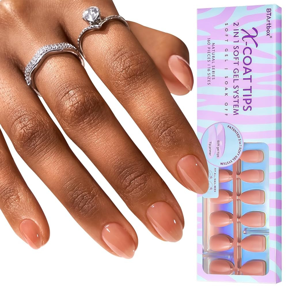 Extra Short Nail Tips - BTArtbox XCOATTIPS Almond Press on Nails Pre-applied Tip Primer, Soak Off... | Amazon (CA)