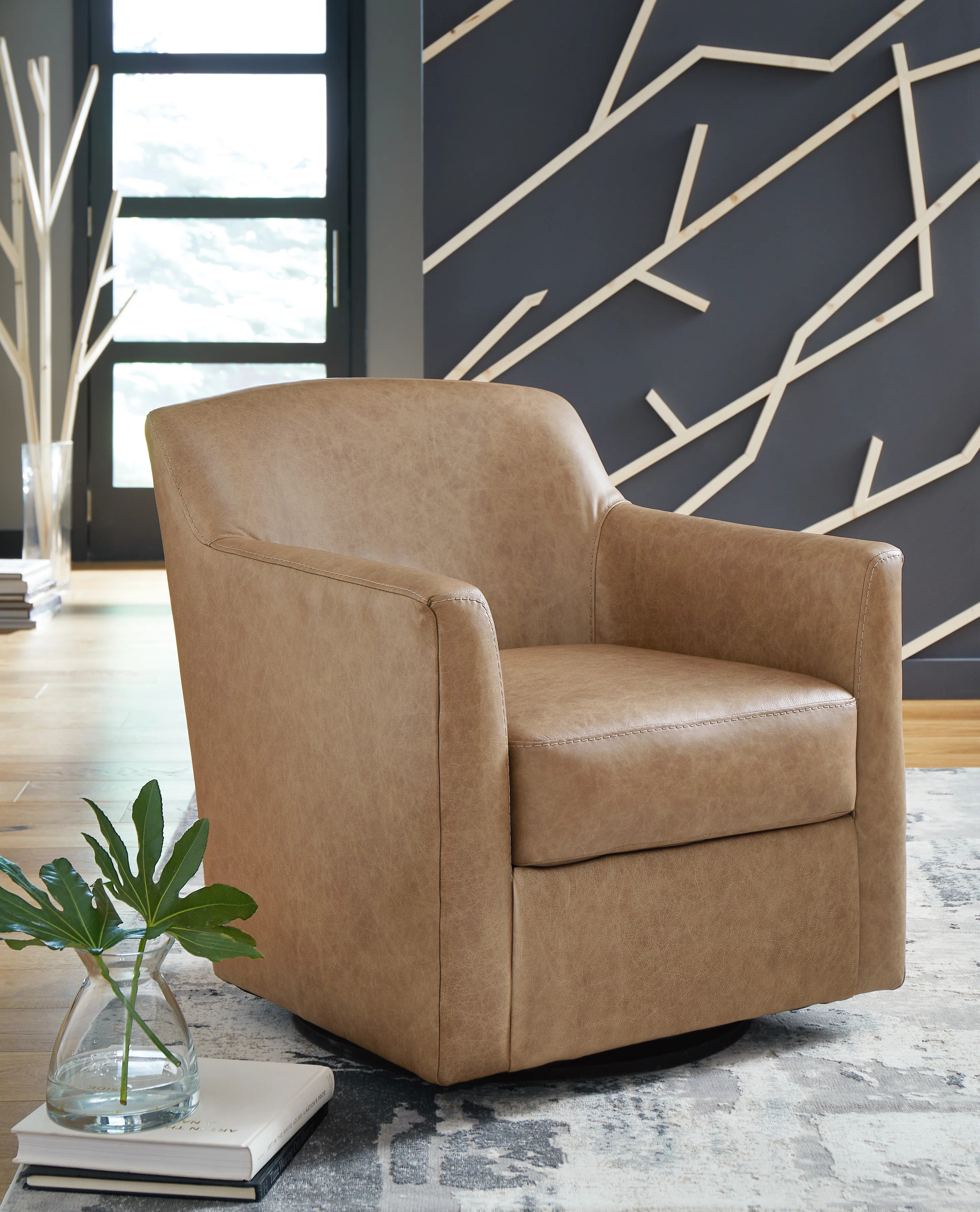 Bradney Faux Leather Swivel Accent Chair | Wayfair North America
