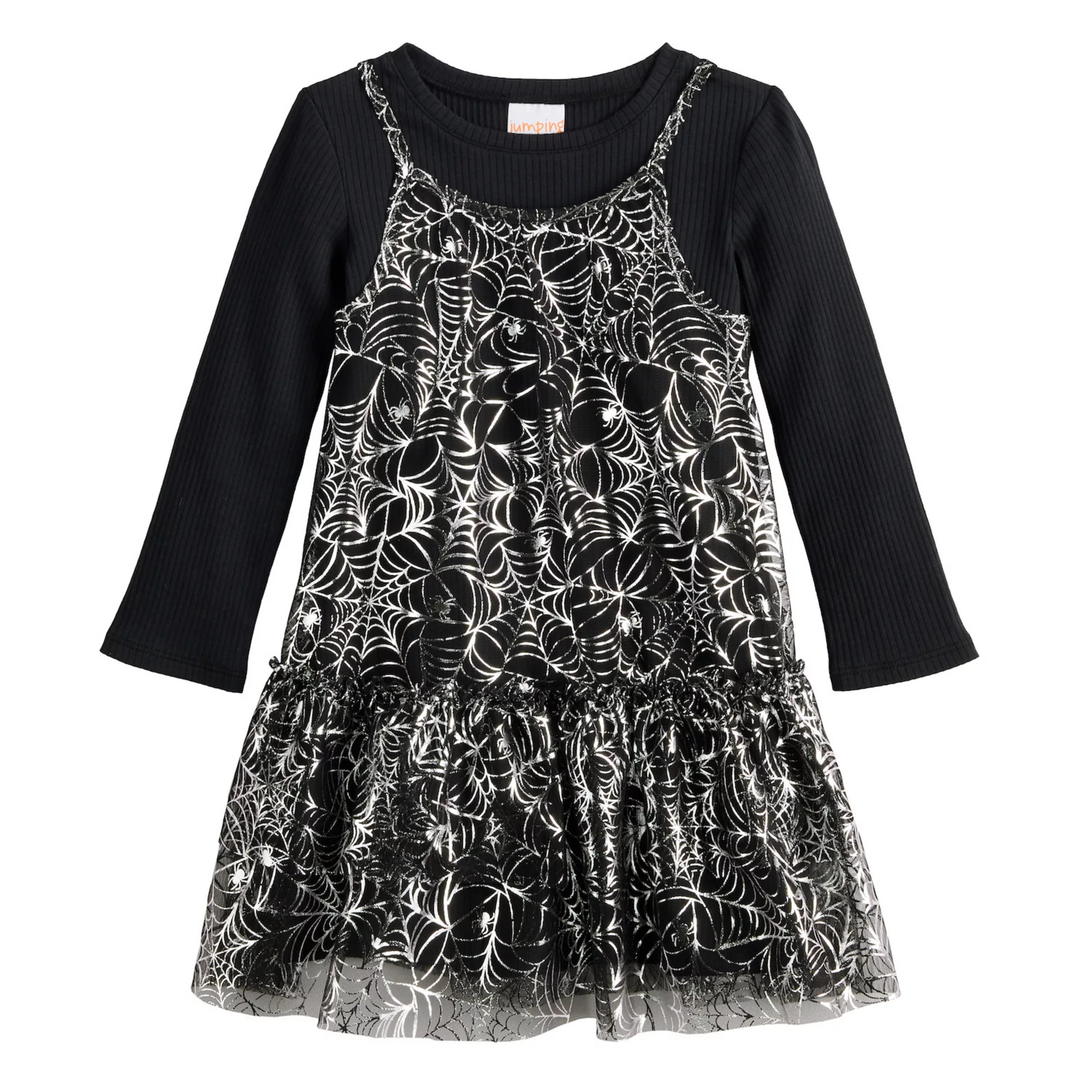 Girls 4-12 Jumping Beans® Halloween Spider Tulle Overlay Dress | Kohl's