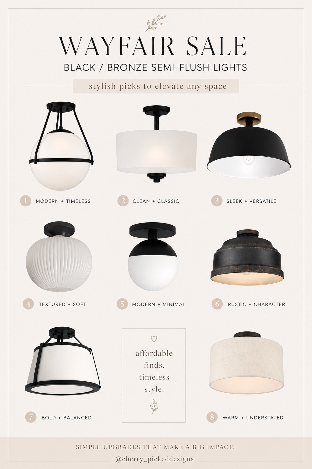 these semi-flush ceiling lights are such a good way to make a home feel more custom without spending a fortune ✨

i rounded up some of my favorite black and bronze flushmount lighting finds from the wayfair sale, and honestly every single one looks so much more expensive than it is.

lighting really changes the entire feel of a room 🤍

if you love simple upgrades like this, i share ideas like this all the time.

#LTKLighting #FlushmountLighting #CeilingLights #WayfairSale #LTKCeilimgLights #Wayfair #LTKHome #LTKSaleAlert