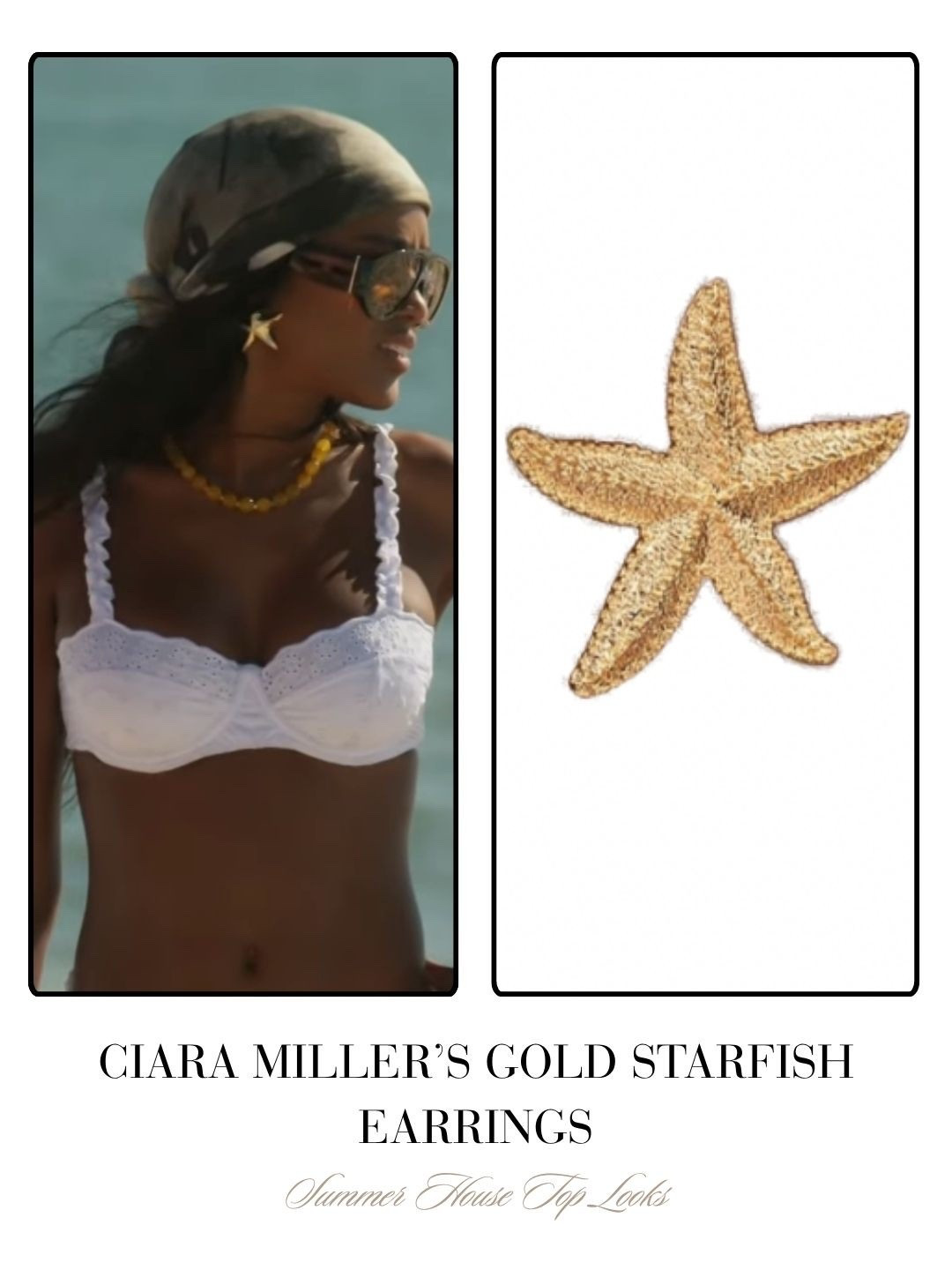 Ciara Miller’s Gold Starfish Earrings