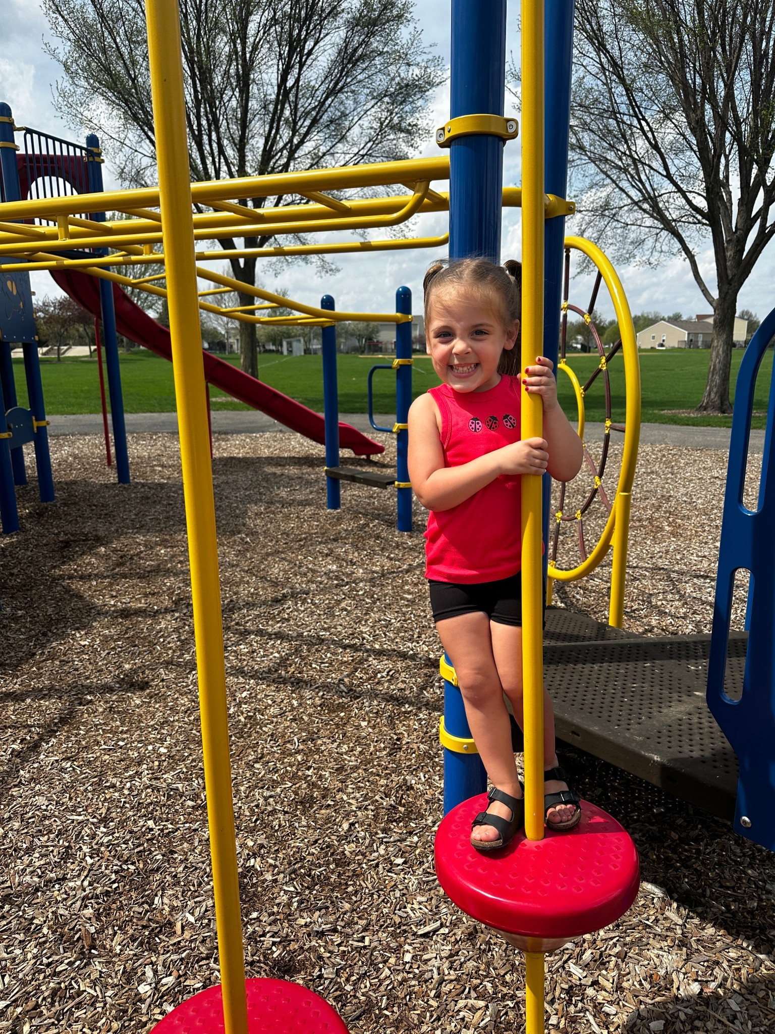 Easy toddler outfit for the park
Lightweight tank + biker shorts + sandals
All holds up for playing and running around



#LTKKids