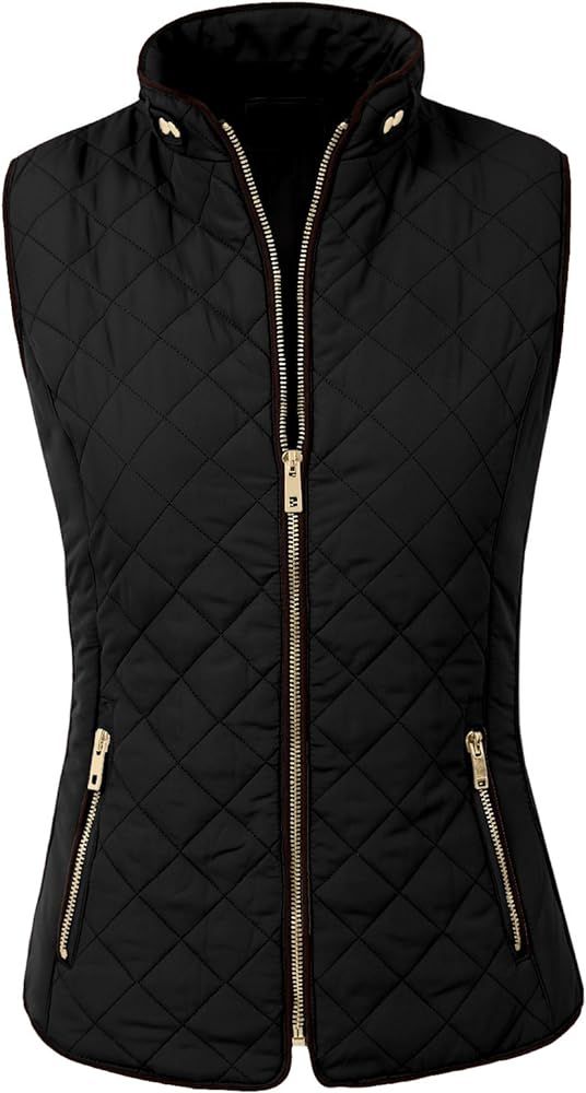 NE PEOPLE Womens Lightweight Quilted Padding Zip Up Vest Gilet(S-3XL) | Amazon (US)
