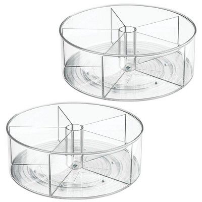 mDesign Divided Lazy Susan Turntable Storage Tray | Target