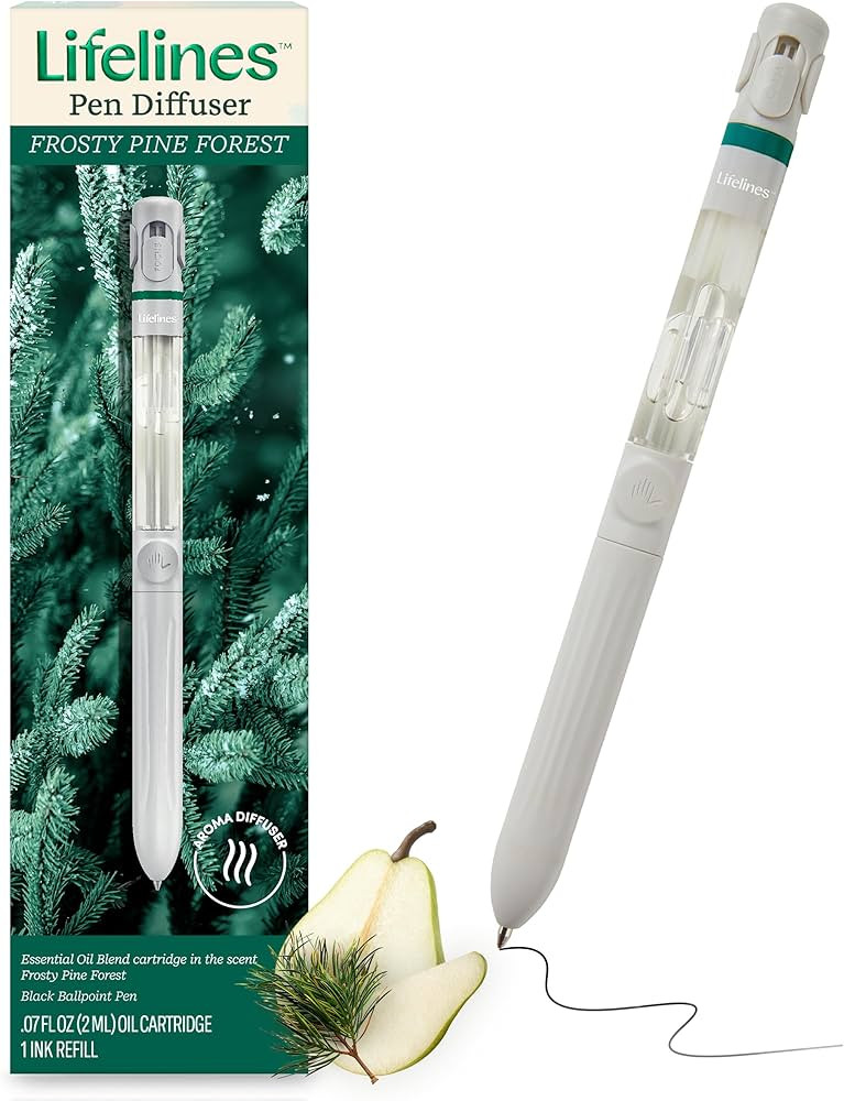Lifelines Pen Diffuser Set, Winter Blend Edition Frosty Pine Forest - 1mm Black Ballpoint Pen wit... | Amazon (US)