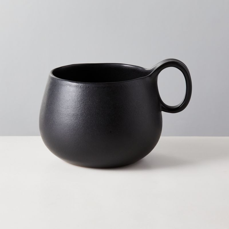 Madera Black Terracotta Mug + Reviews | CB2 | CB2