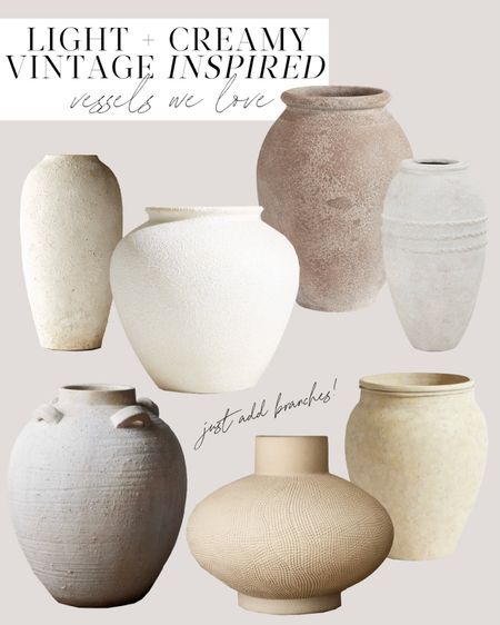 We love adding vintage vessels and urns to style spaces in our homes. Here’s a roundup of some of our favorite textured vessels in light and creamy finishes!

#LTKhome