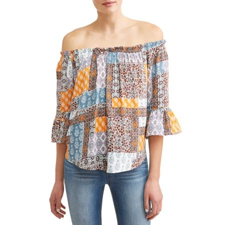 Women's Off the Shoulder Flutter Sleeve Top | Walmart (US)