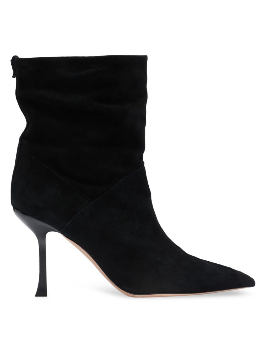 High-Heeled Ankle Boots In Suede With Pointed Toe | Saks Fifth Avenue