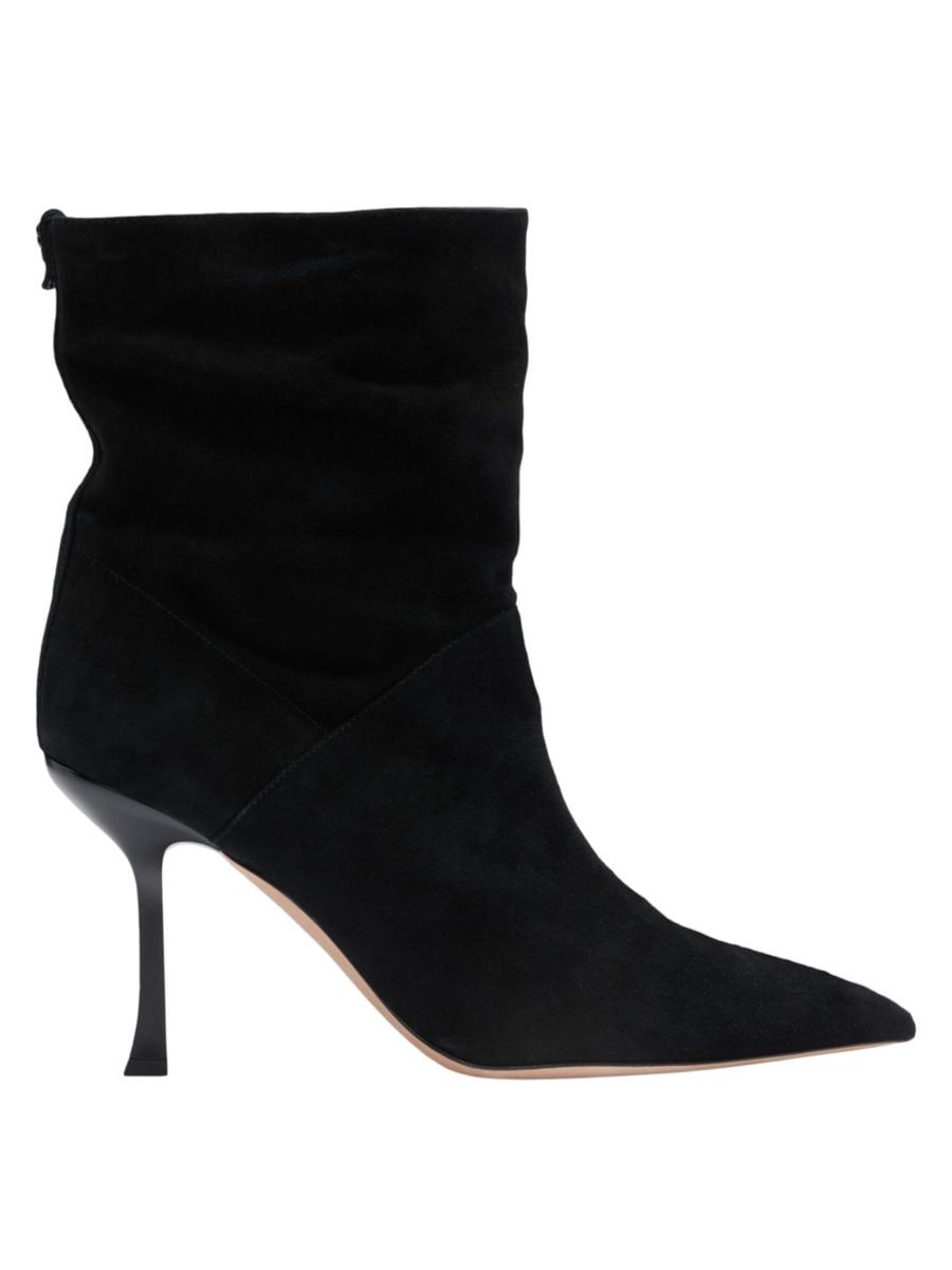 High-Heeled Ankle Boots In Suede With Pointed Toe | Saks Fifth Avenue