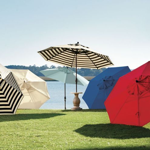 Canopy Stripe Black/White Sunbrella | Ballard Designs, Inc.