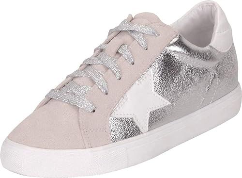 Cambridge Select Women's Low Top Round Toe Star Lace-Up Fashion Sneaker | Amazon (US)