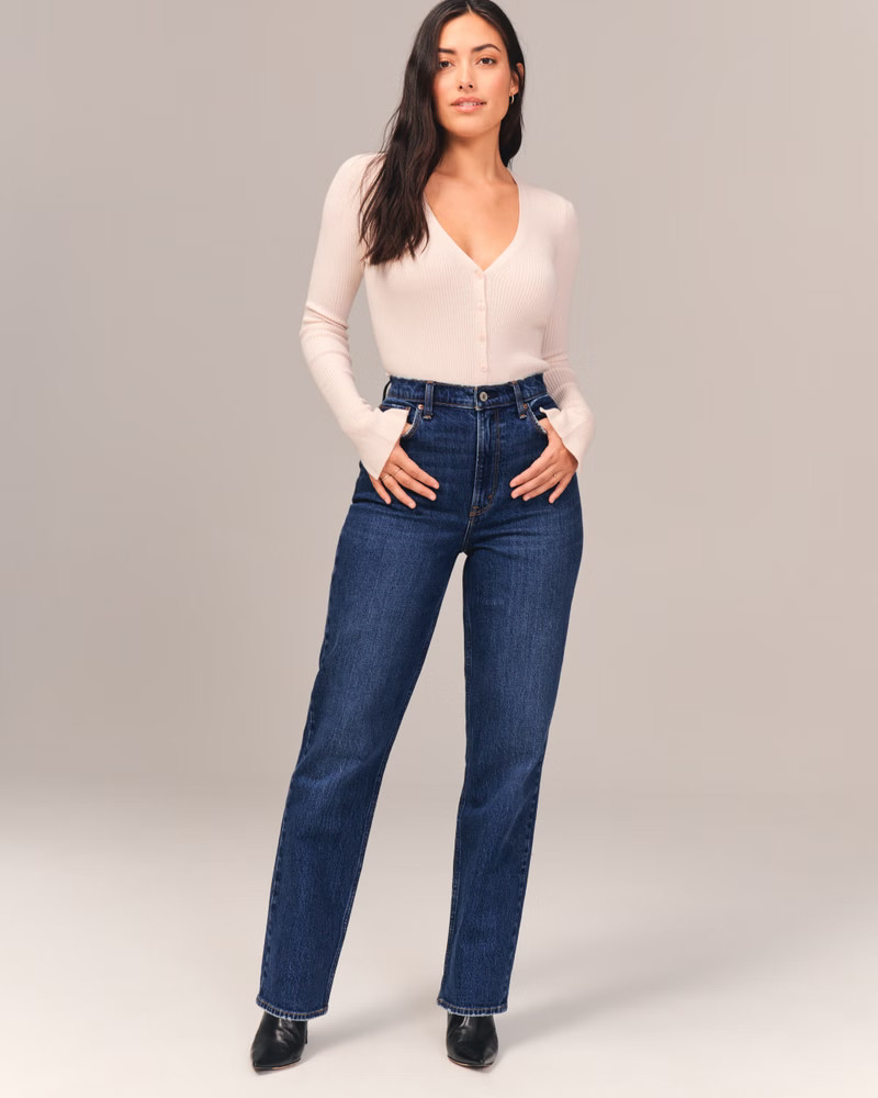 Curve Love Ultra High Rise 90s Straight Jean | Abercrombie & Fitch (US)