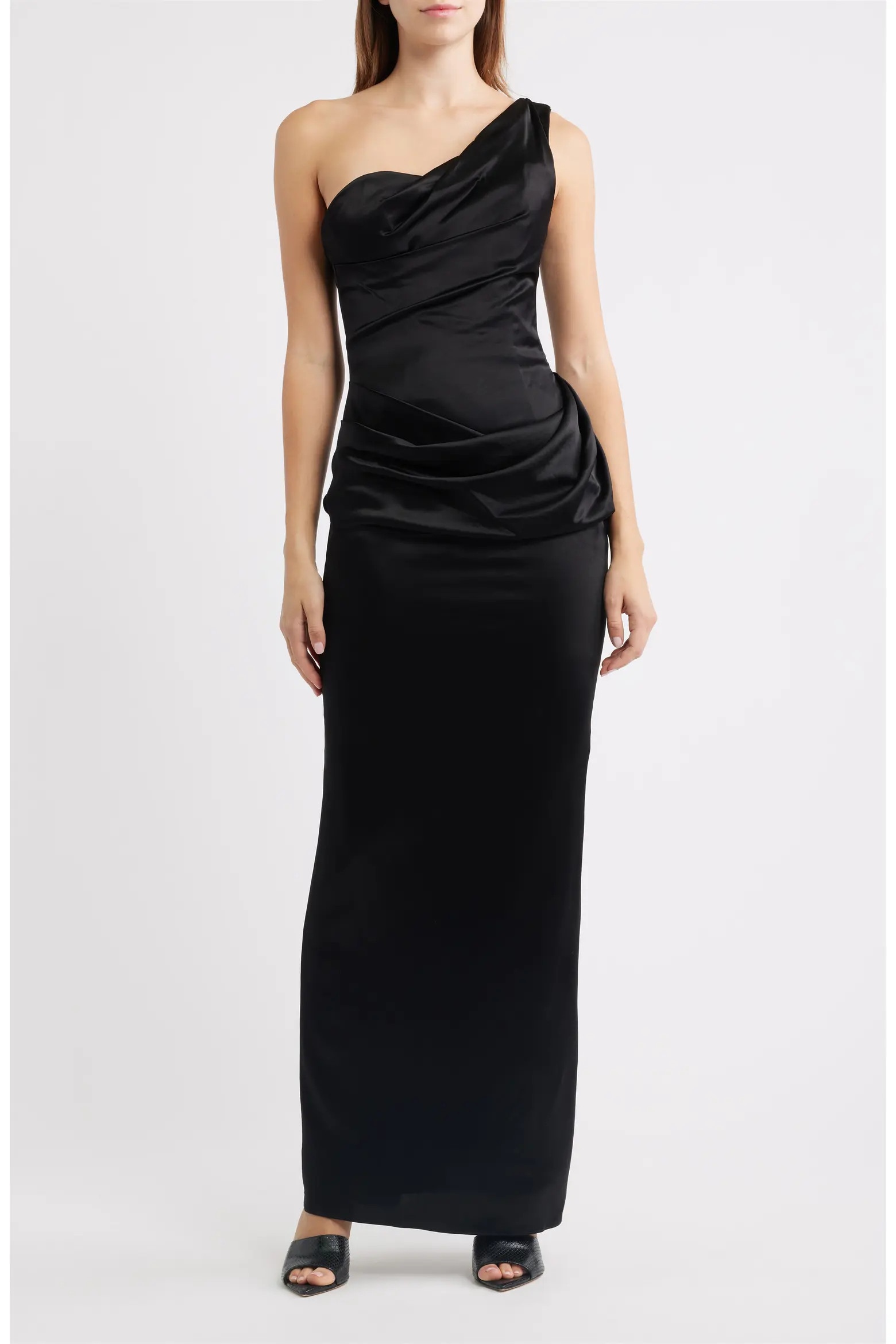 HOUSE OF CB Caprice One-Shoulder Satin Gown (Women) | Nordstrom | Nordstrom