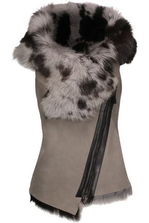 Toscana leather-trimmed shearling vest | The Outnet US