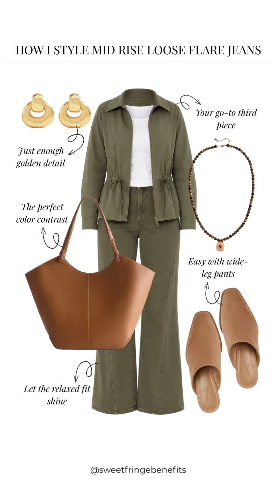 I really like the olive and white together here. The relaxed fit of these wide-leg pants keeps the whole outfit easy, and that little bit of brown with the bag and sandals just feels right.

#LTKootd #LTKgrwm #LTKdayinmylife