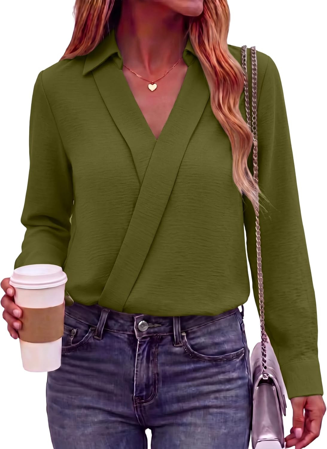 GRECERELLE Striped Long Sleeve Shirt Women Business Casual Tops for Women | Amazon (US)
