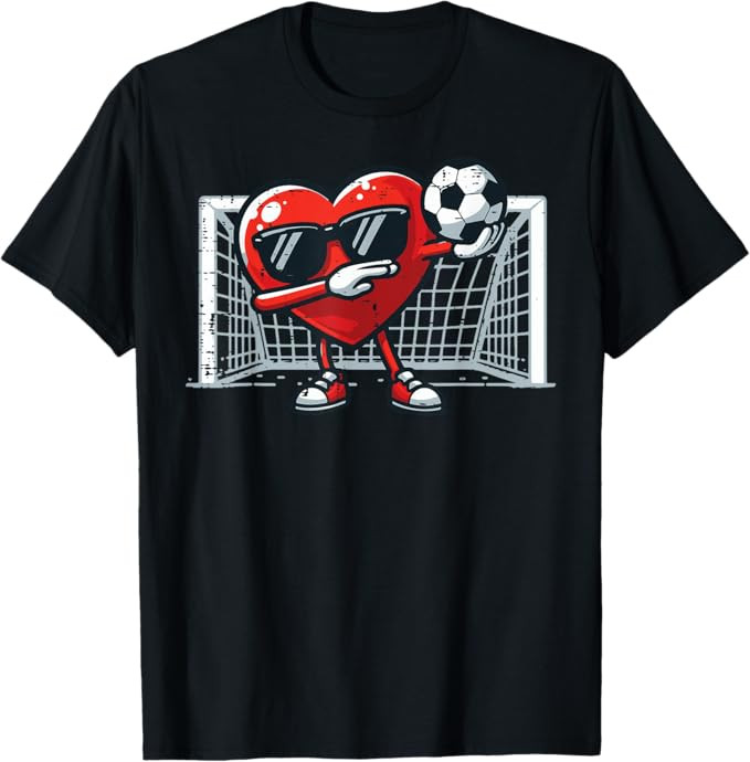 Valentines Day Football Heart Dab Soccer Men Boys Kids Teens T-Shirt | Amazon (US)
