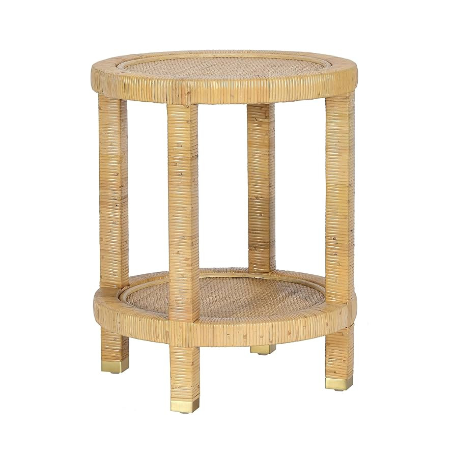 Tov Furniture Amara Natural Rattan Side Table | Amazon (US)