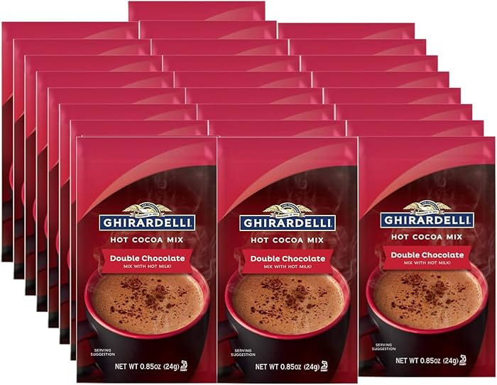 Ghirardelli Double Chocolate Hot Cocoa Mix, 0.85 oz Packets (Pack of 25) | Amazon (US)