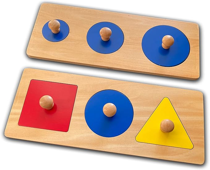 Montessori Multi Shape Wooden Puzzle Toy Baby Toddler First Jumbo Wood Peg Educational Basic Geom... | Amazon (US)