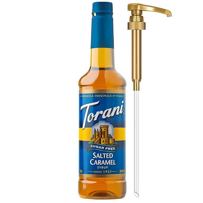 Torani Sugar Free Coffee Syrup, Salted Caramel Flavored Syrup for Drinks, Zero Calorie, Pump Incl... | Amazon (US)